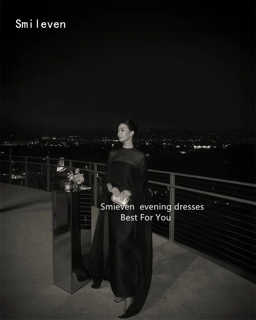 فستان Smileven فاخر بحورية البحر باللون الأسود من فساتين سهرة للحفلات الراقصة بدون حمالات رداء حفلات بدون أكمام مناسبة مخصصة 2026 #2