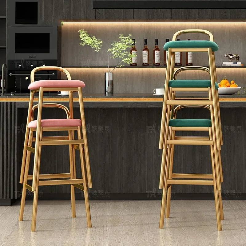 Sedia di Design sedie moderne sgabelli da Bar per la casa in ferro mobili di lusso regolabili in altezza mobili da cucina alti Reception europea