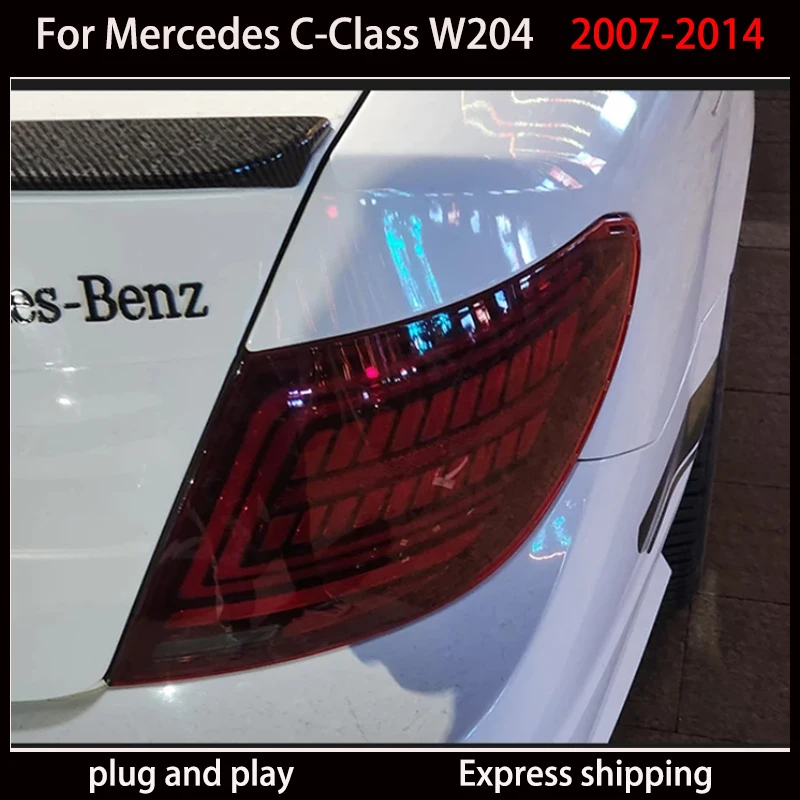 

Автомобильные аксессуары для задних фонарей Mercedes W204 2007-2014 Benz C Class Задний фонарь DRL + указатель поворота + тормоз + противотуманные фары + задний фонарь