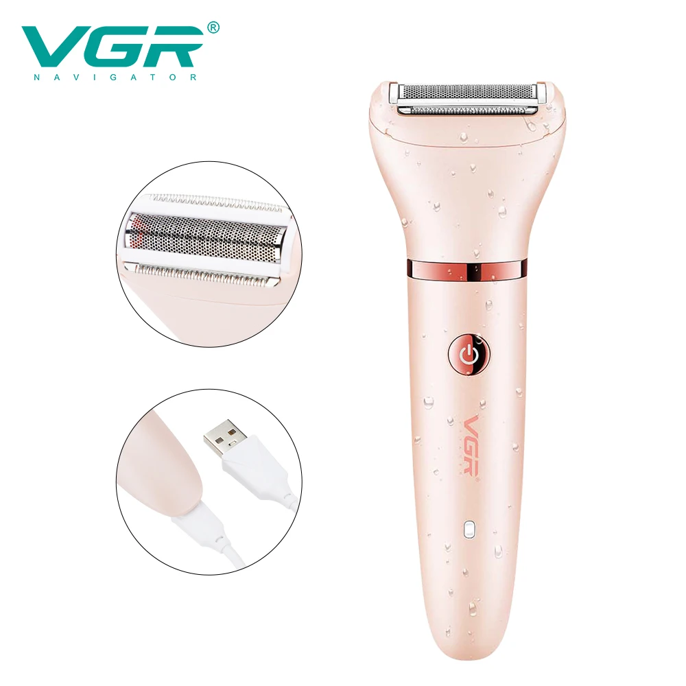 VGR Hair Trimmer Professional Hair Removal Tool Electric Epilator Lady Shaver Waterproof Hair Remover Epilator for Women V-735