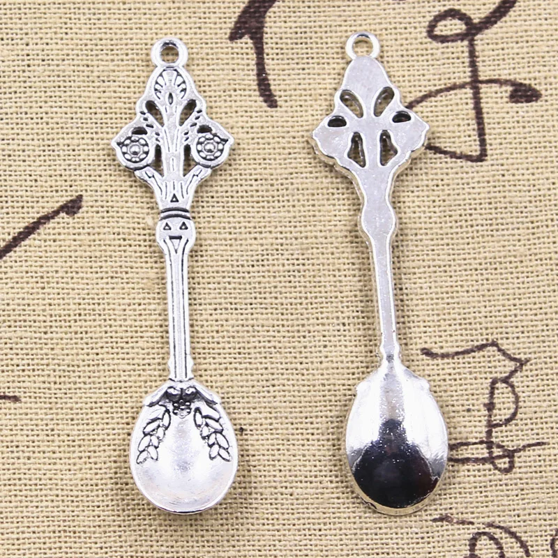 6pcs Charms Kitchen Spoon 63x15mm Antique Bronze Silver Color Pendants DIYMaking Findings Handmade Tibetan Jewelry
