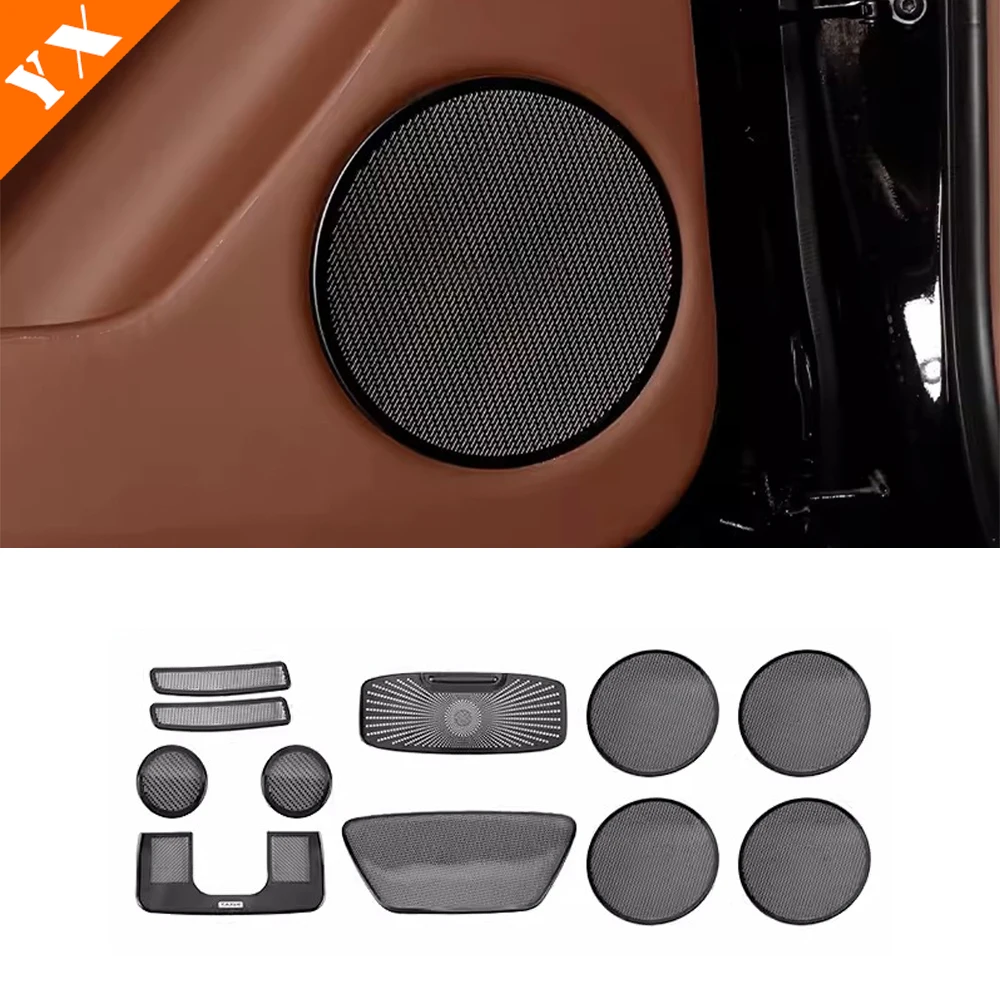 

For GWM Tank 700 hi4t Accessories 2024 Stainless Black Car Door Speaker Audio Car Rear Trunk Horn Machine Cover Insect Screen