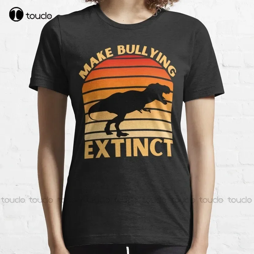 Make Bullying Extinct We Wear Orange For Unity Daydinosaur Classic Gift Mom And Dadbest Friendsbullying Illustration T-Shirt New