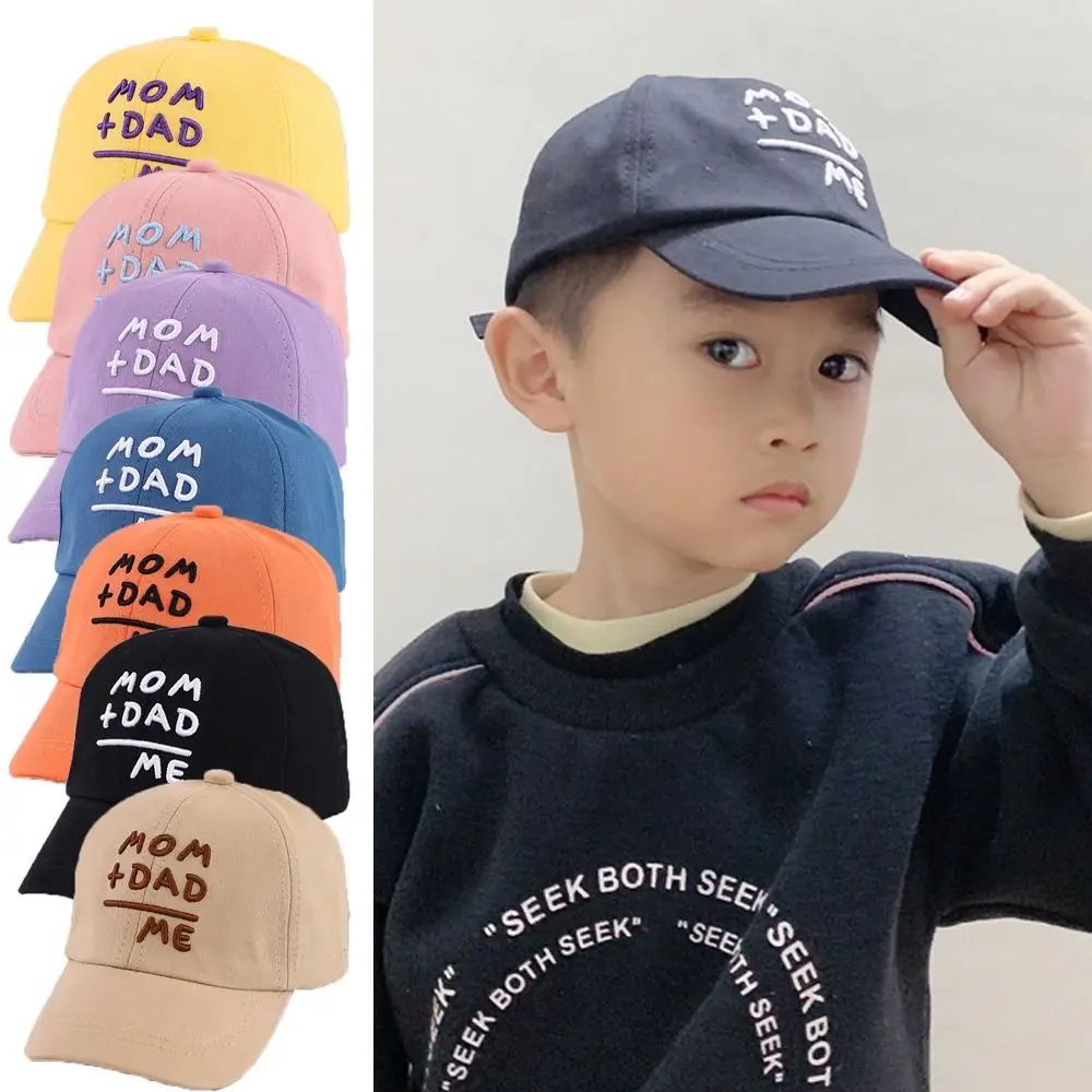 

1PC Children's Hats Spring Autumn Boys Girls Duckbill Hats Casual Baby Caps Fashion Cute MOM+DAD=ME Embroidery Sun Hats