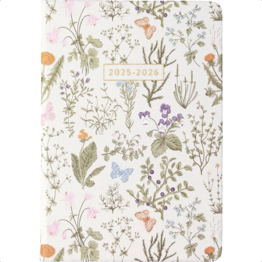 

20252026 18 Month Linen Botanical Bound Planner Monthly Weekly Pages 5.25 x 7.75 July 2025 Dec 2026