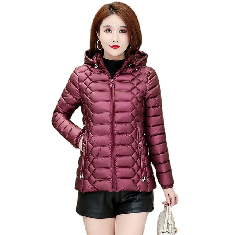 

Shiny Wash-Free Down Cotton Jacket Parka 2022 New Women's Cotton Coat Short Winter Jacket Hooded Slim Keep Warm Female Overcoat