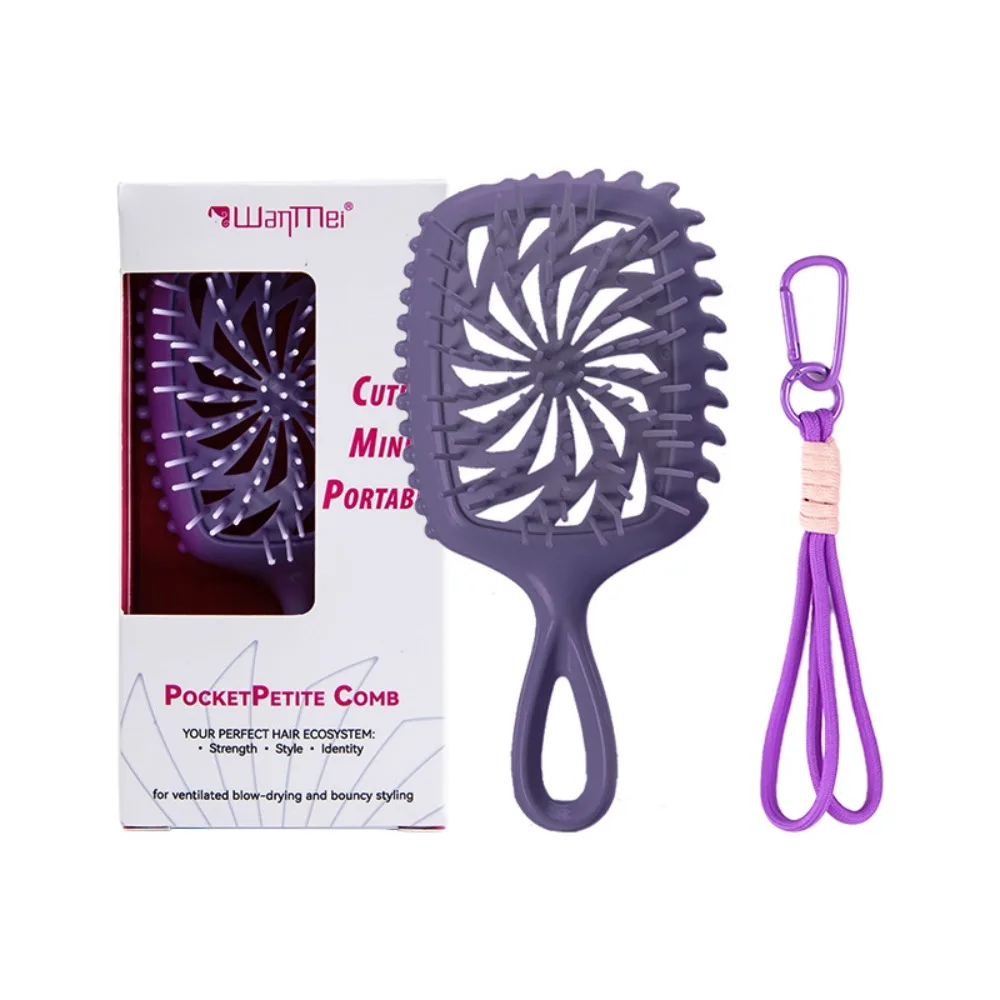 Portable Mini Fluffy Hair Comb with Lanyard Anti-static Styling Comb Wind-shaped Multifunctional Hair Brush Hair Styling Tools