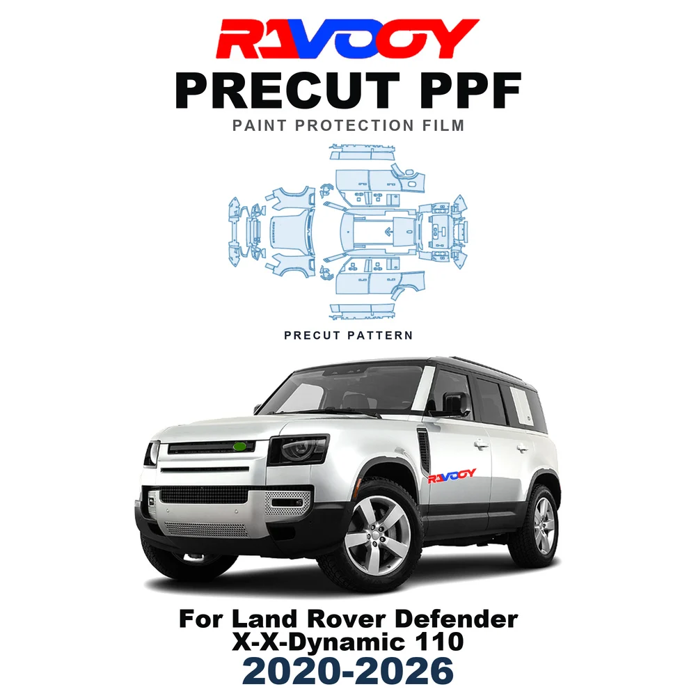 Precut PPF For Land Rover Defender X-X-Dynamic 110 2020-2026 8.5mil TPU Paint Protection Film Hood Bonnet Bumper Headlight Roof