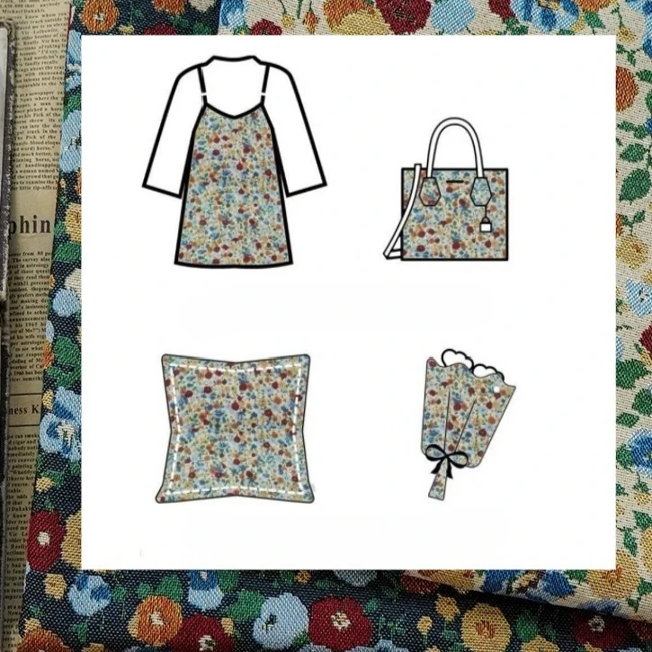 

Yarn-dyed Jacquard Fabric Autumn Winter Small Floral Thick Coat Vest Dress Shirt Suit Pillow Fashion Sewing Cloth by the Meter