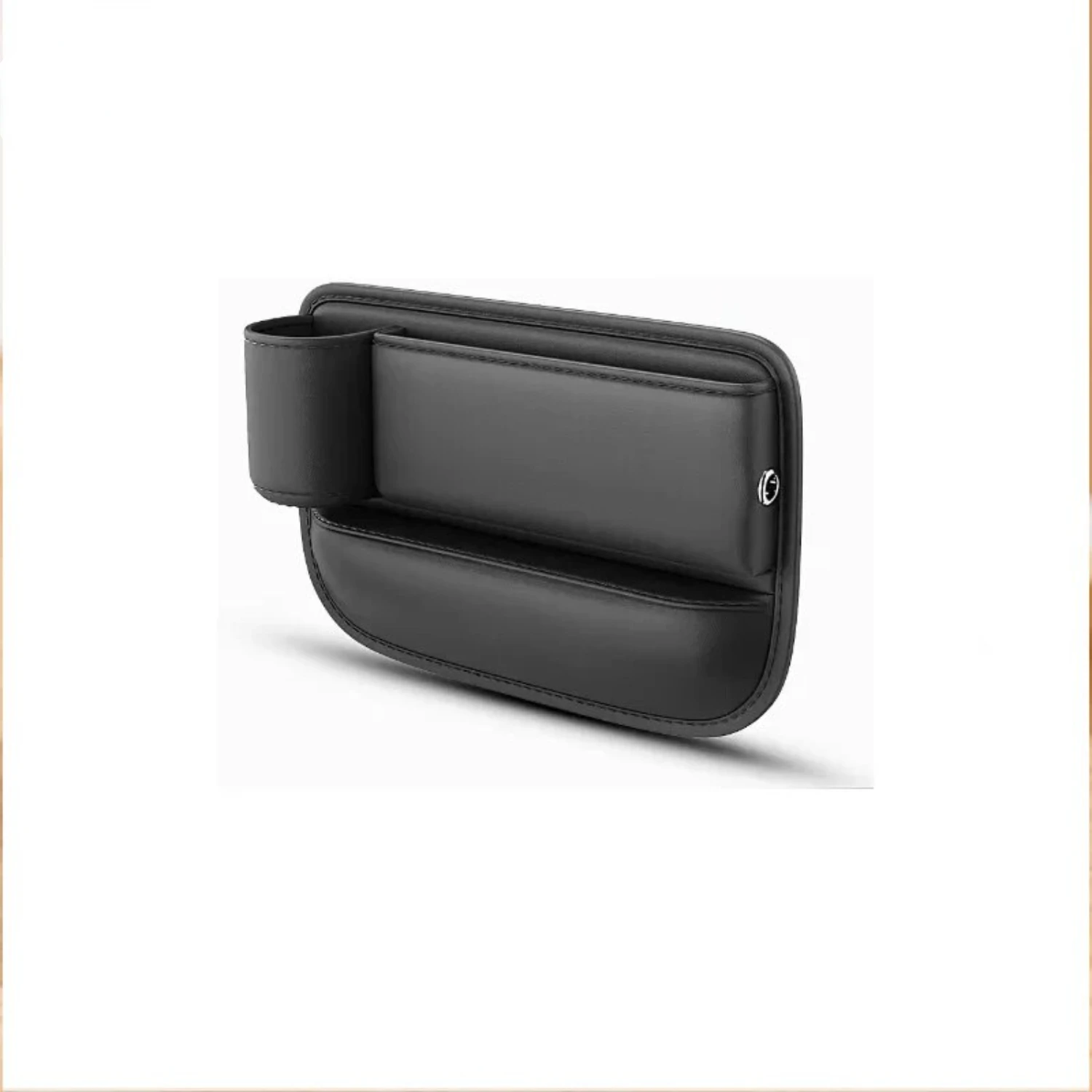 

Luxurious Black Leather Car Clamp Box with Secure Water Cup Slot for Stylishly Organizing Your Belongings