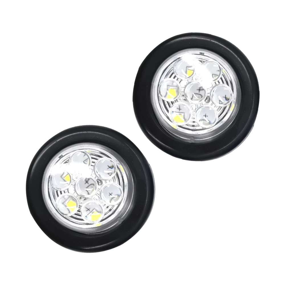 

2Pcs White 2 inch 7-LED Round Truck Trailer Side Marker Lamp Clearance Tail Light 24V fit for RVs Utes UTVs Boat Caravans