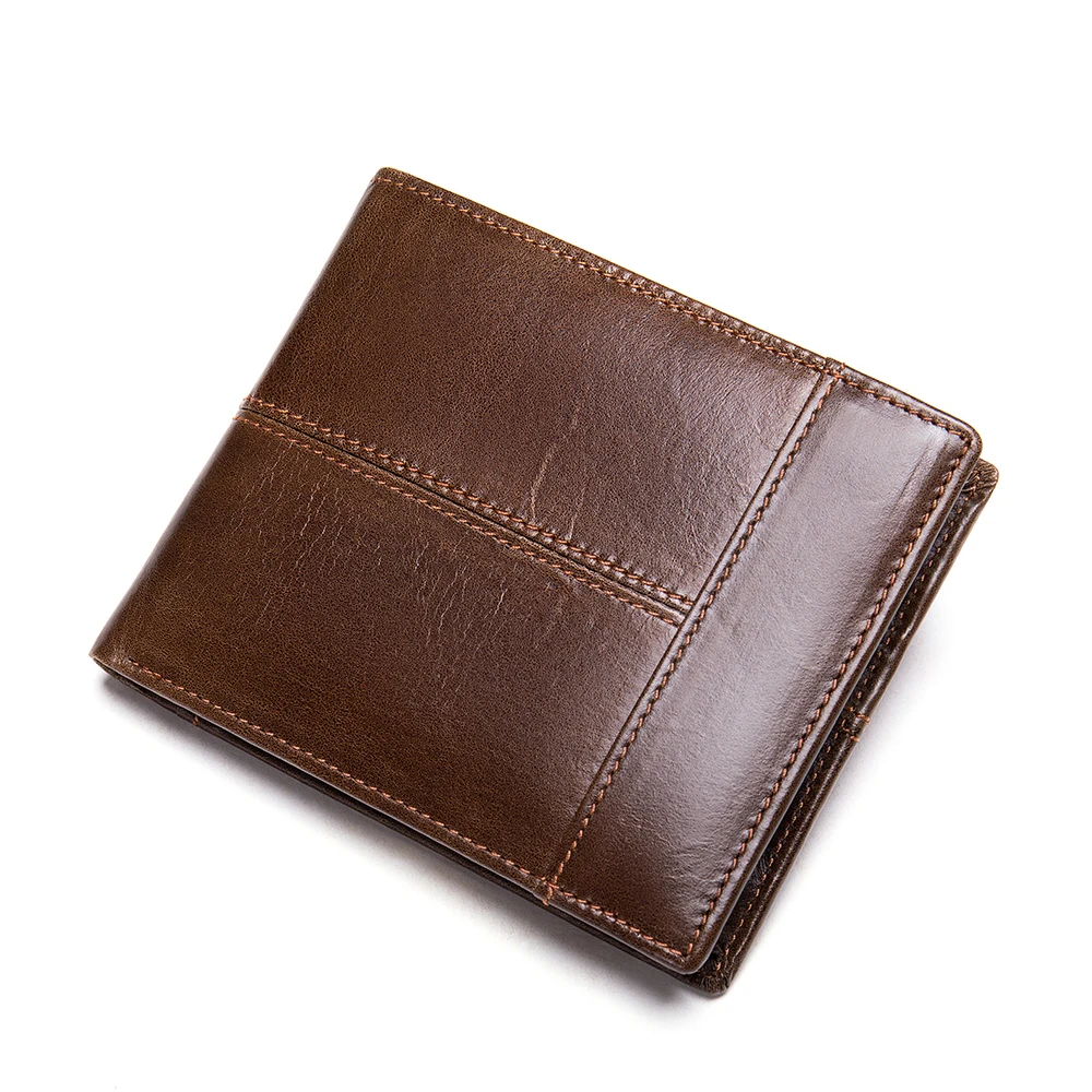 Genuine Leather RFID Wallet for Men with Coin Purse Cardholder Money Bags Genuine Leather Wallet image 6