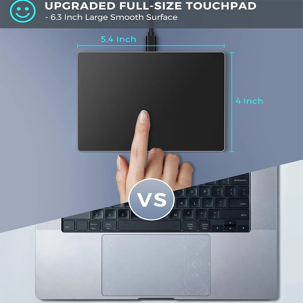 Imagem -05 - Trackpad Multi-toque Mouse Touchpad com Fio Usb de Alumínio Ultrafino para Windows 10 11 Desktop Laptop Notebook Computador pc