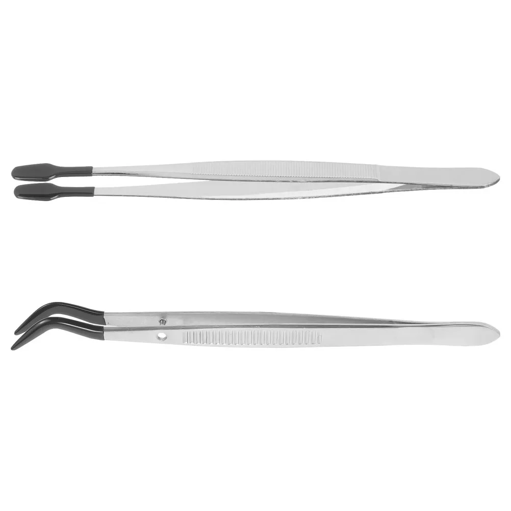 2 Stücke Edelstahl Handwerk Pinzette Stempel Sammler Werkzeuge Leichte Komfortable Grip Make-Up Wimpern Applikator Präzision Zange