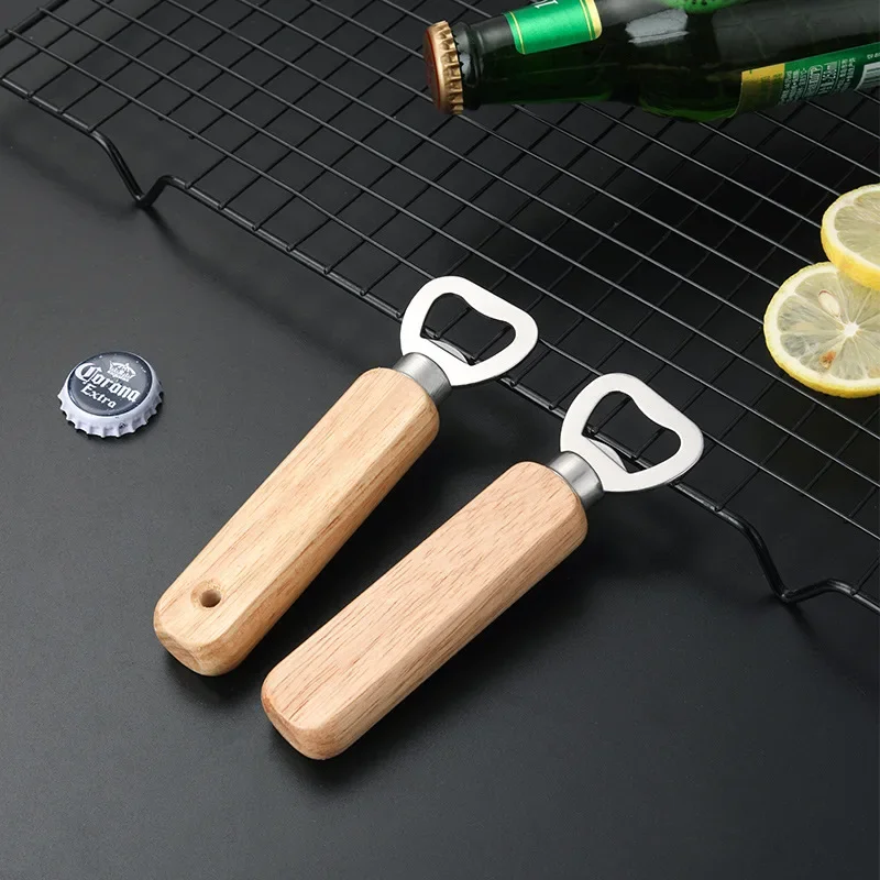 Wine Beer Bottle Opener Cork Screw wood Multi function can Kitchen Bar Tools wholesale dropshipping