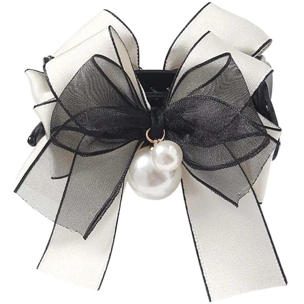 

Satin Bow Hair Clips Pearl Claw Clips for Women Girls Durable Premium Materials Wedding Beach Travel Festivals Music Parties