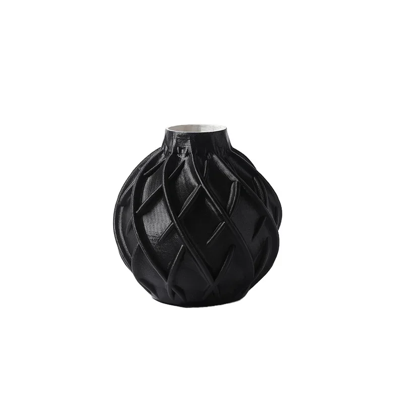 

Black vase wabi sabi retro ornament home model room medieval homestay dining table flower ornament