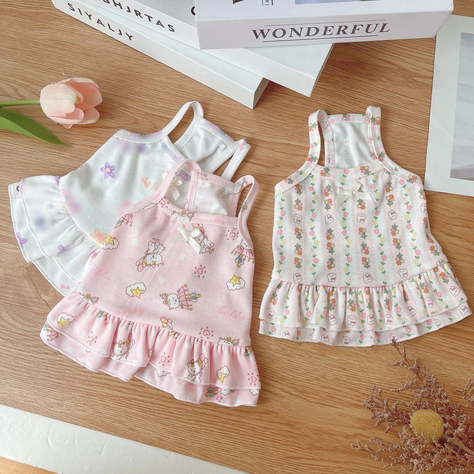 Pet Printed Camisole Dress with Multiple Colors Cute Rabbit Camisole Dress Pet Cat Dog Spring Summer Compared To Bear Clothes