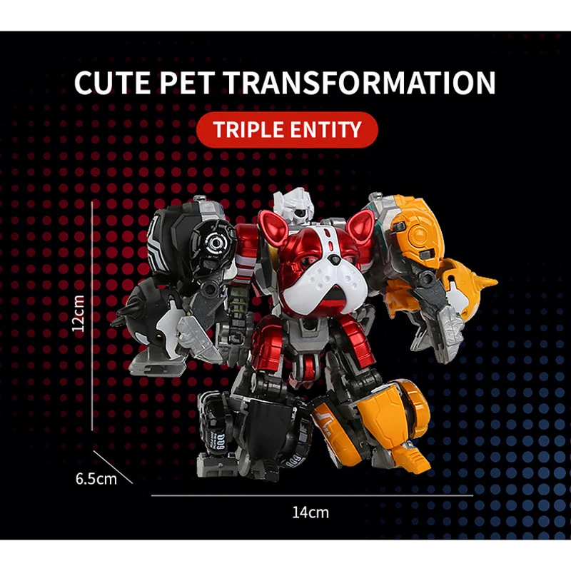 New alloy deformation machine dog dog three in one deformation warrior robot model gift for children's toys