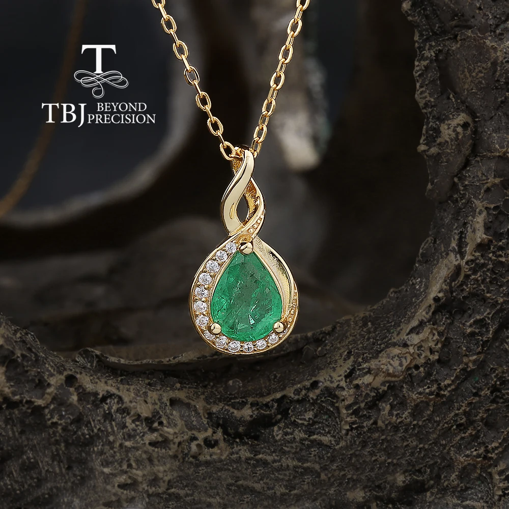 

Серебряное колье 925 пробы с натуральным замбийским изумрудом в форме груши 6*8 мм, камень рождения мая, изысканные ювелирные украшения для женщин, для вечеринок, 2026 год