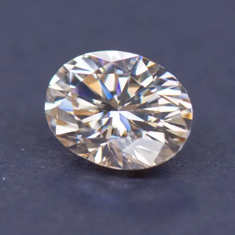Moissanite Oval Shape Tea Yellow Primary Color Top Quality for DIY Jewelry Making Necklace Rings Materials with GRA Certificate
