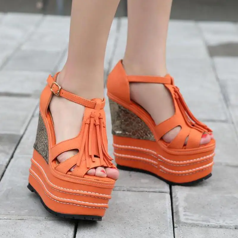 16cm High Heels Sandals Women shoes Candy Color Shoes For Women Gladiator Sandals Women sys-1115