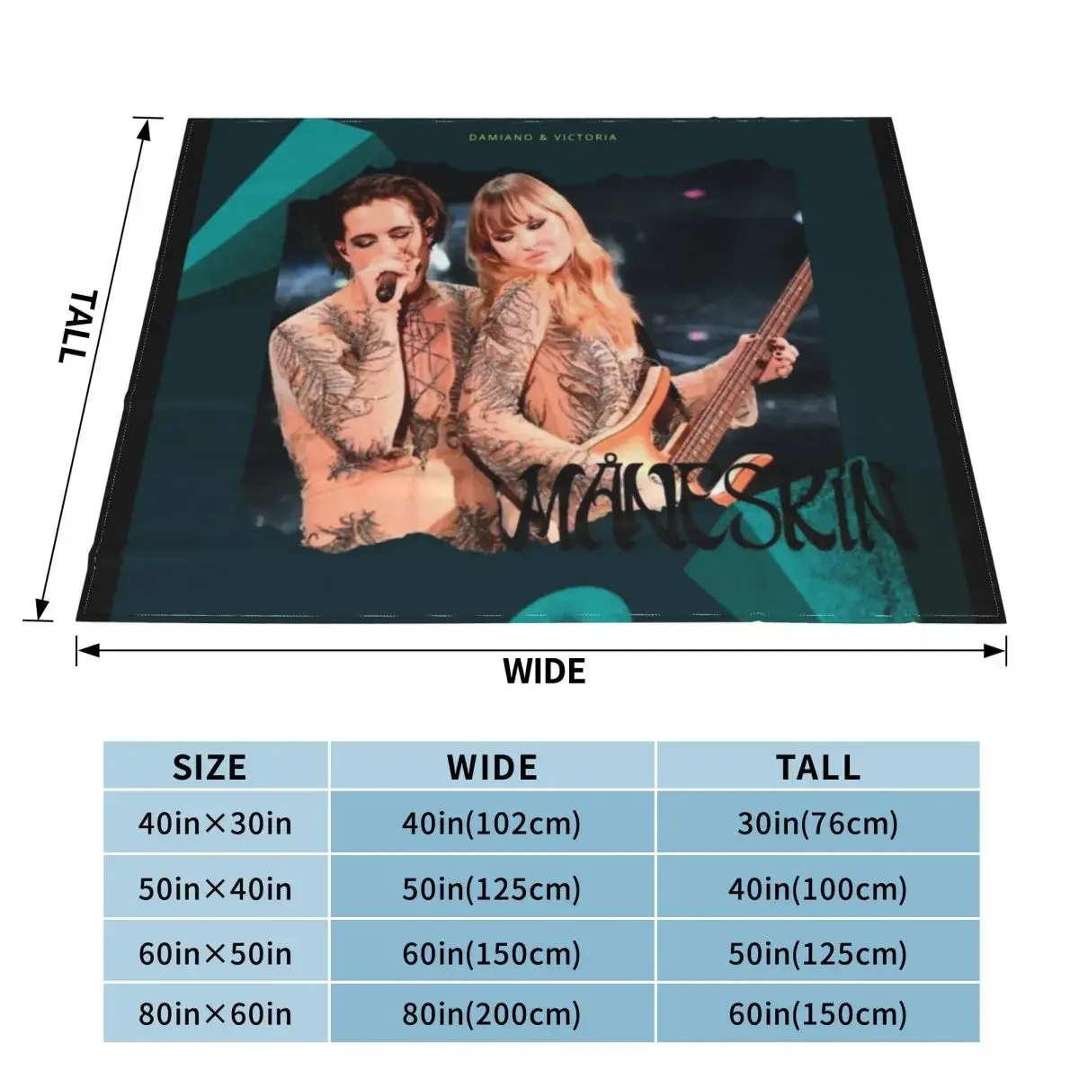 Damiano David Maneskin & Victoria Throw Blanket Cute Weighted Blankets