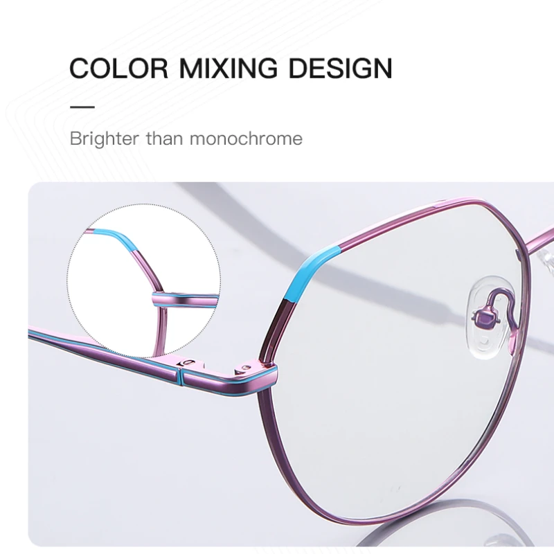 VICKY Metal Myopia Prescription Glasses Hyperopia Reading Glasses Women Anti Blue Light Computer  Glasses Optical Glasses Frame