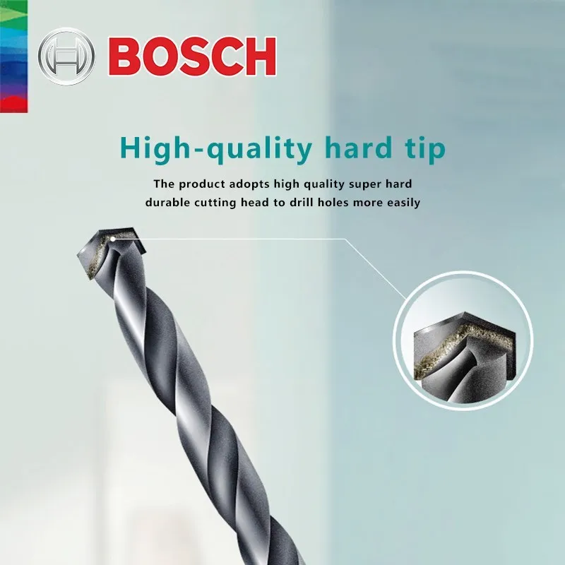 Bosch Original 1Pcs Multifunctional Impact Drill Bits Home Concrete Brick Wall Drilling Triangle Shank 5Pcs Masonry Bit Set