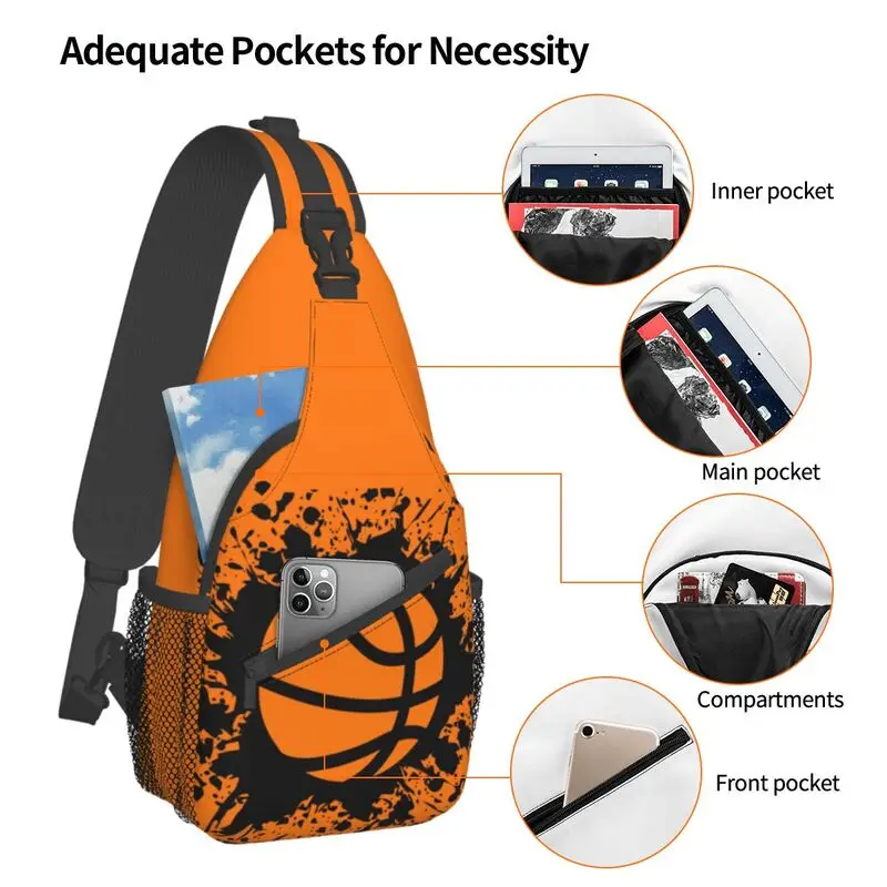 Mochila cruzada Splat de baloncesto para hombre, bolso de hombro de pecho personalizado para viajes, senderismo, mochila de día