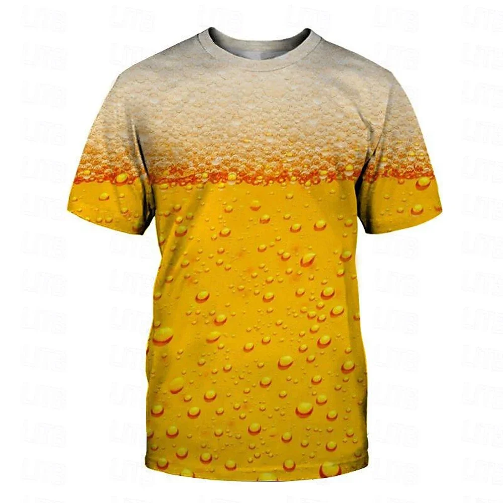 Men's Bubble Beads Printed T-Shirt Men's Street Casual Clothing Men's Comfortable Sweat Wicks T-Shirt Men's Sports Fashion Top