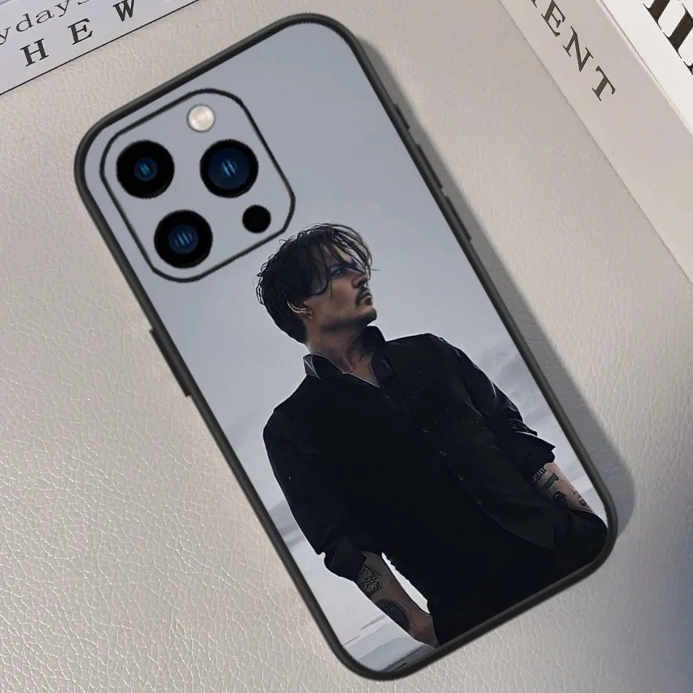 Handsome J-Johnny-Depps Actor Phone Case For iPhone 13 14 15 11 12 Mini Pro Max Transparent Shell