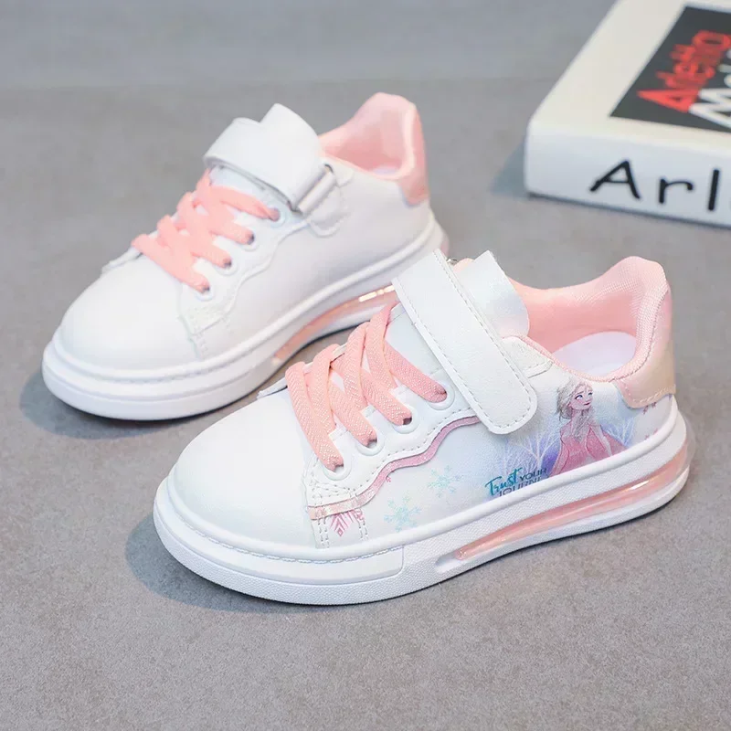 

Children Girls Leather Sport Shoes Non-slip Girls Kids Shoes Children Plate Footwear Kids Girls Princess Pattern Sneakers