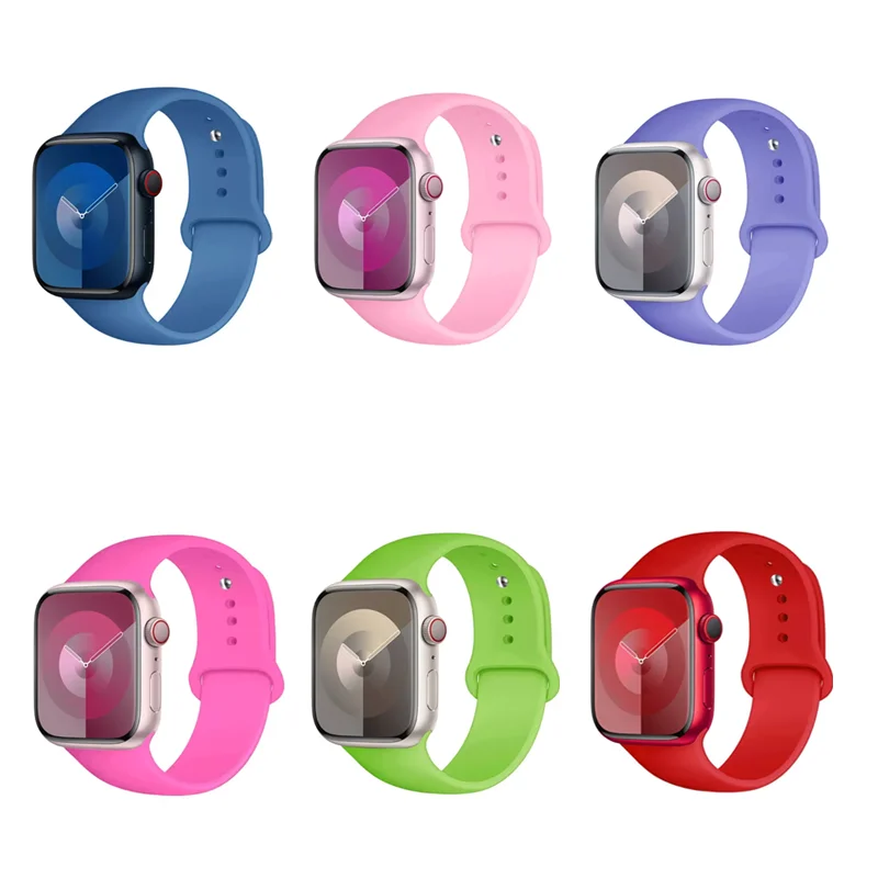 Suitable for Apple Watch Smart Watch Iwatch3/4/5/6/7/8/Se Generation Ultra Watch Strap Freely Adjustable Single Color Silicone M