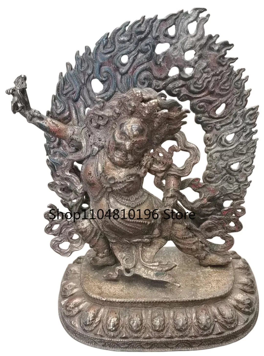 Antique Vajrapani statue blessed Buddha bronze Old Vajra Dharmaraja idol Kasung