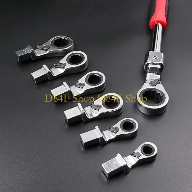 

D84F Набор ключей с трещоткой, набор быстросменных ключей с гибкой головкой, набор комбинированных ключей с метрической головкой