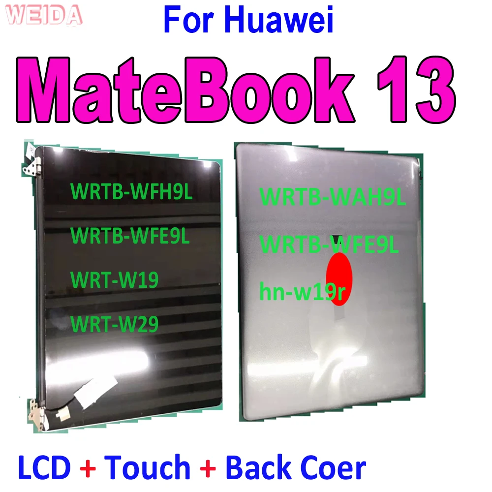 Imagem -02 - para Huawei Matebook 13 Wrt-w19l W29l Wrtb-wfh9l Wfe9l Display Lcd Tela de Toque Digitador Assembléia Parte Superior Volta Capa 2160x1440 13