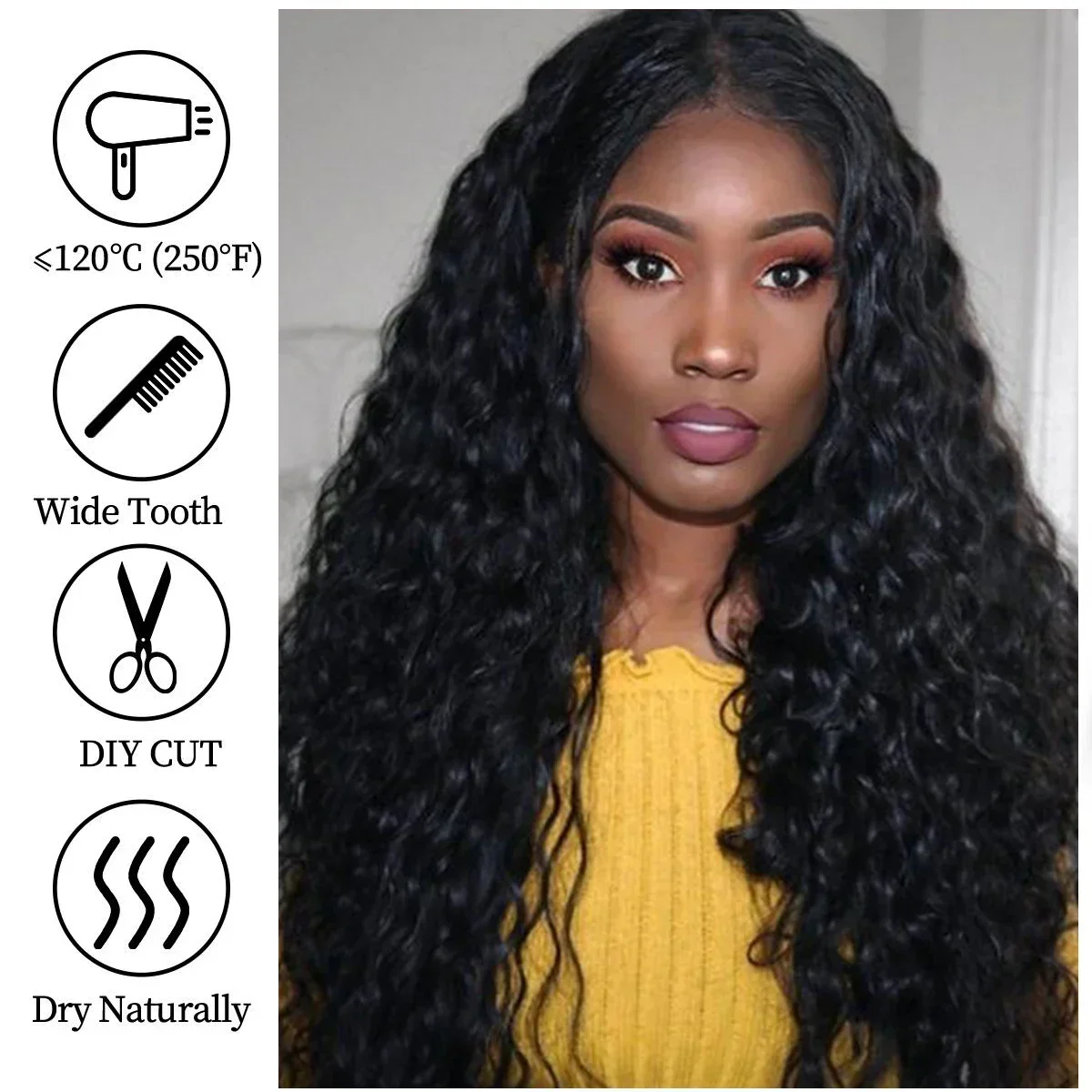 24 Inch Curly Hair Wig Mixed Brown Long Deep Wave Middle Part Wigs for Women Cosplay Ombre Natural Synthetic Water Wave Wig Wine