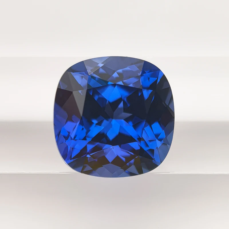 최고급 랩 그로운 사파이어 원석 SQ 쿠션 컷 로얄 블루 합성 블루 사파이어 루스 스톤 AGL 인증서 포함