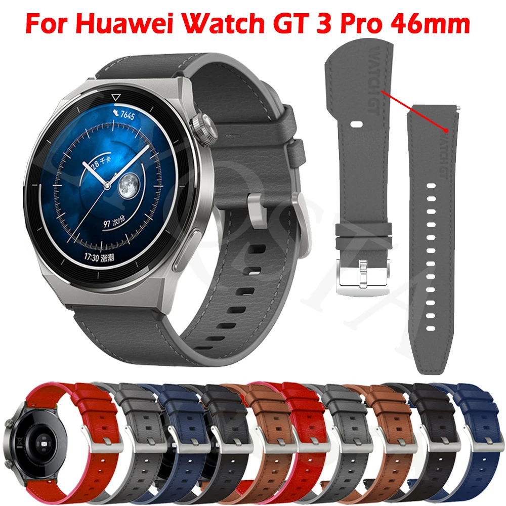 New Original Leather Strap For Huawei Watch GT3 GT2 GT 3 2 Pro 46mm Official SmartWatch Band For Huawei GT 2e Watchband Bracelet