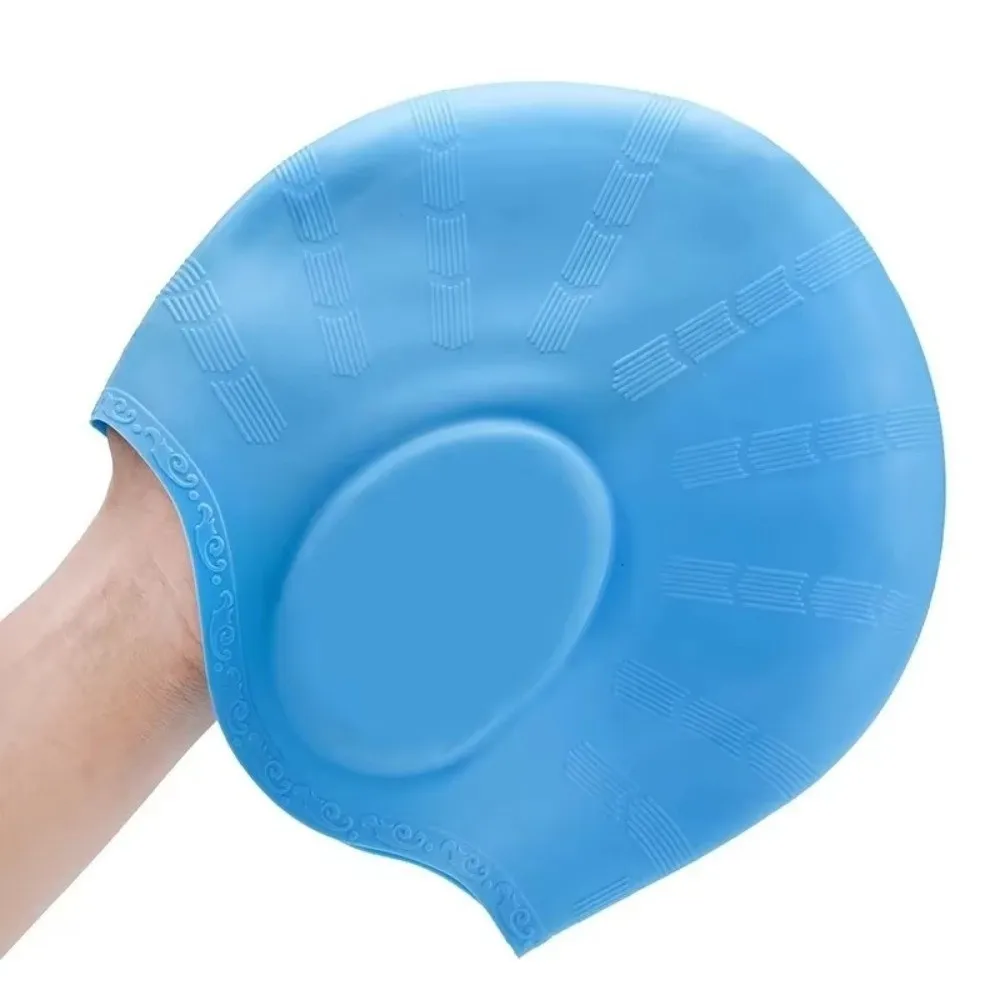 Pool-Kappe mit Ohrschutz, Silikon-Schwimmkappe, Wasserdichte Schwimmkappe, Rutschfeste Große Schwimmkappe für Kinder – Detail 10