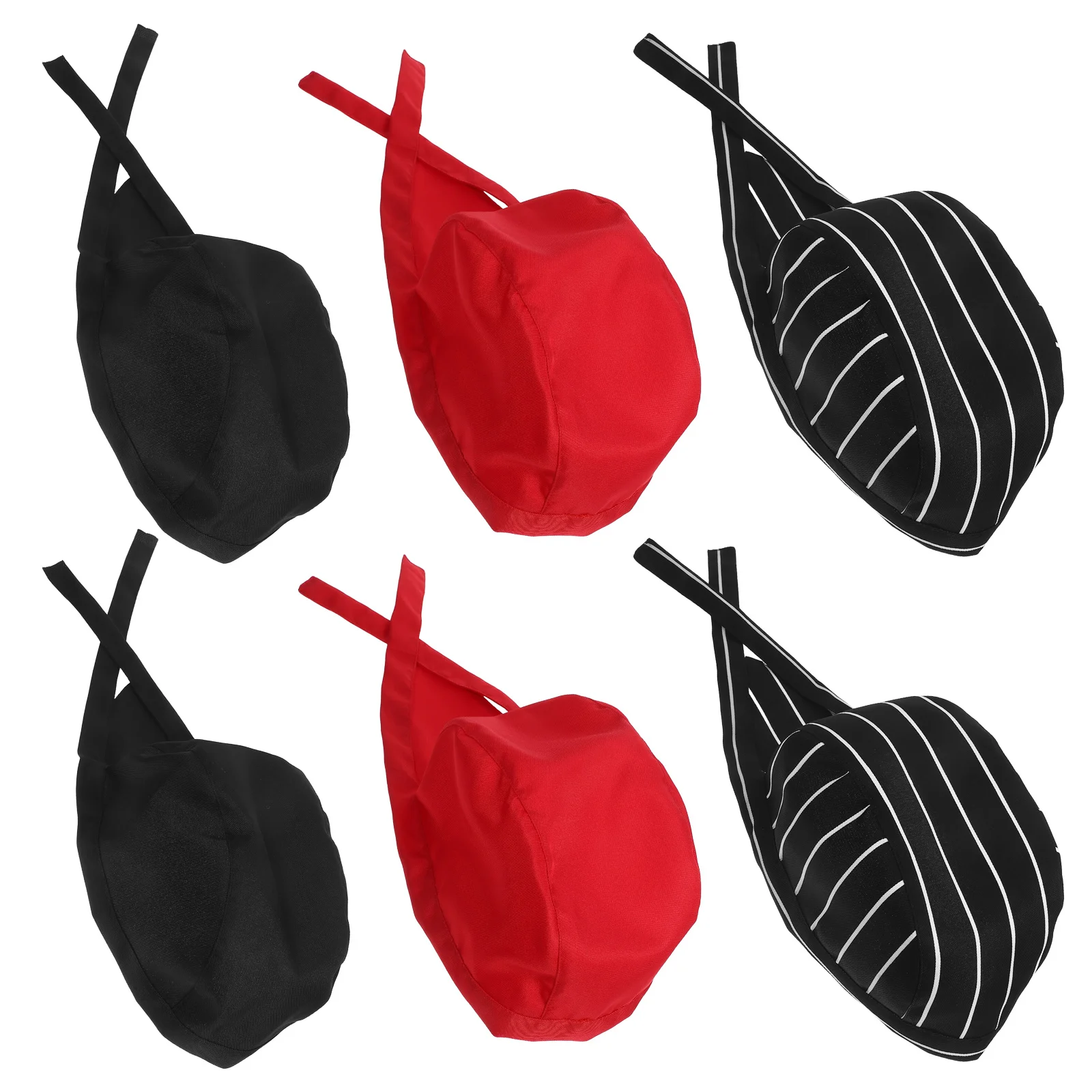 6Pcs Chef Hats Breathable Adjustable Kitchen Cooking Caps Unisex Washable Food Service Headwear for Restaurant Waiters and Cooks