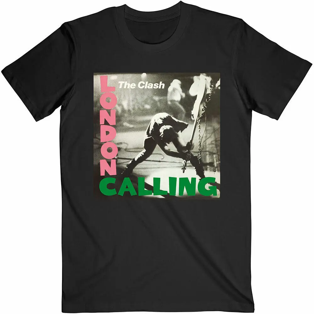 Official The Clash T Shirt London Calling Mens Black Punk Rock Metal Classic