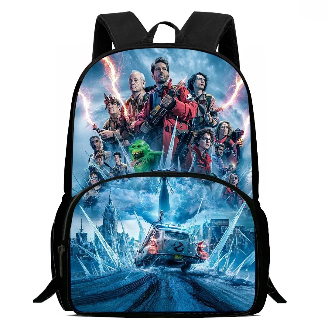 Mochila de 15 pulgadas, bolso escolar de dibujos animados, mochila con estampado de cazafantasmas, bolsas de libros con cremallera aclaradora para niños y niñas, el mejor regalo