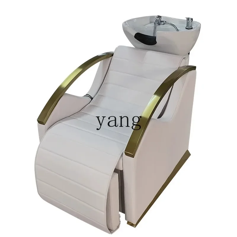 LMM electric liftable hair salon special high-end ceramic basin hair salon half lying flush bed