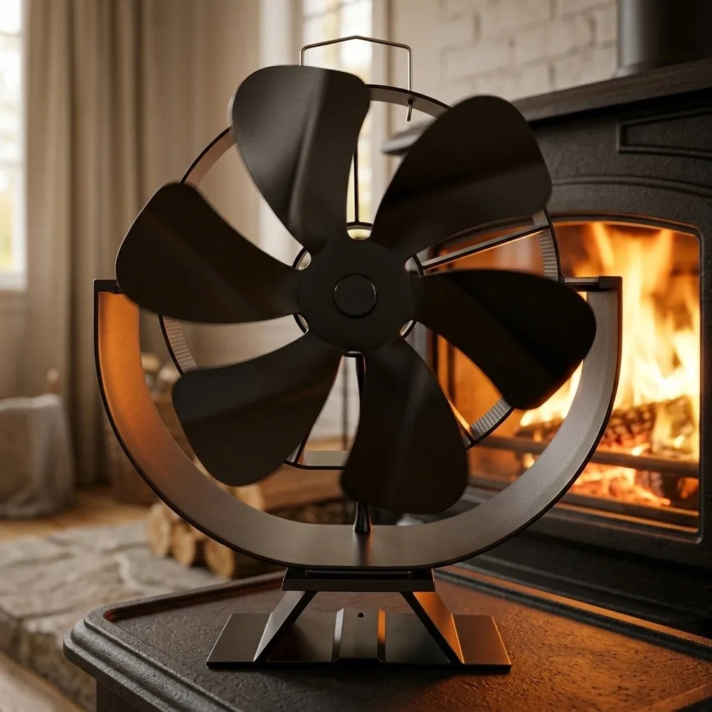 High Airflow 6-vane Fireplace Fan: Efficient Heat Distribution Without Powered Stove Fan Fireplace Fan Heater