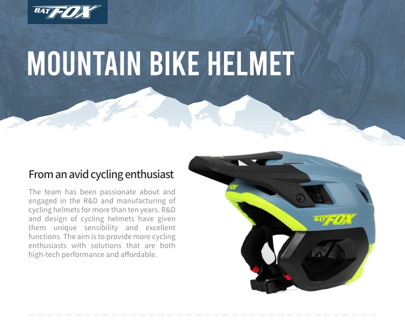 BATFOX Fahrradhelm, integriert geformter Helm für Mountainbike, Downhill, Rennrad, Sicherheitshelm für Herren, Renn- und Fahrhelme, Casco Ciclismo – Detail 1
