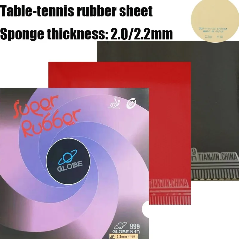 GLOBE 999 Table-tennis Rubber Sheet Pimples in Domestic & Japanese Sponge Thickness: 2.0/2.2mm Ping Pong Tacky Inverted Rubber