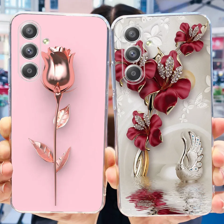 For Samsung Galaxy A55 Case Samsung A55 5G SM-A556B Elegant Printing Soft Silicone TPU Slim Phone Back Cover