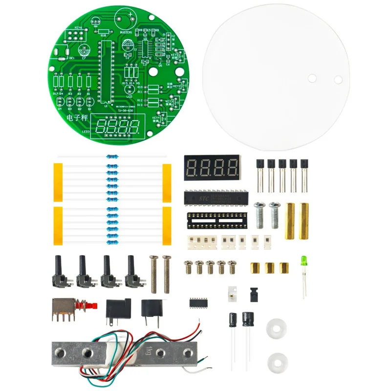51Kit Timbangan Elektronik Mikrokontroler Satu Chip Buatan Sendiri Suku Cadang Elektronik Kit Komponen Elektronik TJ-56-630